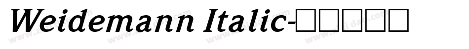 Weidemann Italic字体转换